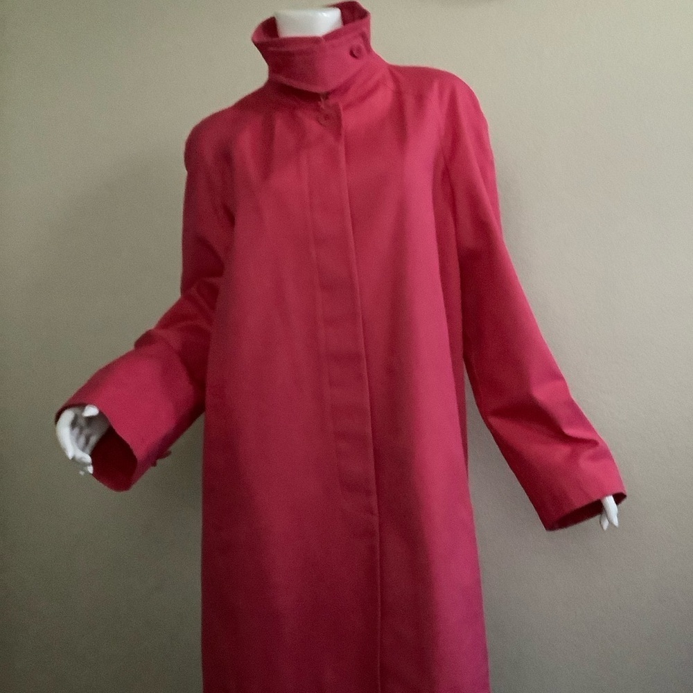 Talbots Vibrant Pink All-Weather Trench Coat - Picture 12 of 14